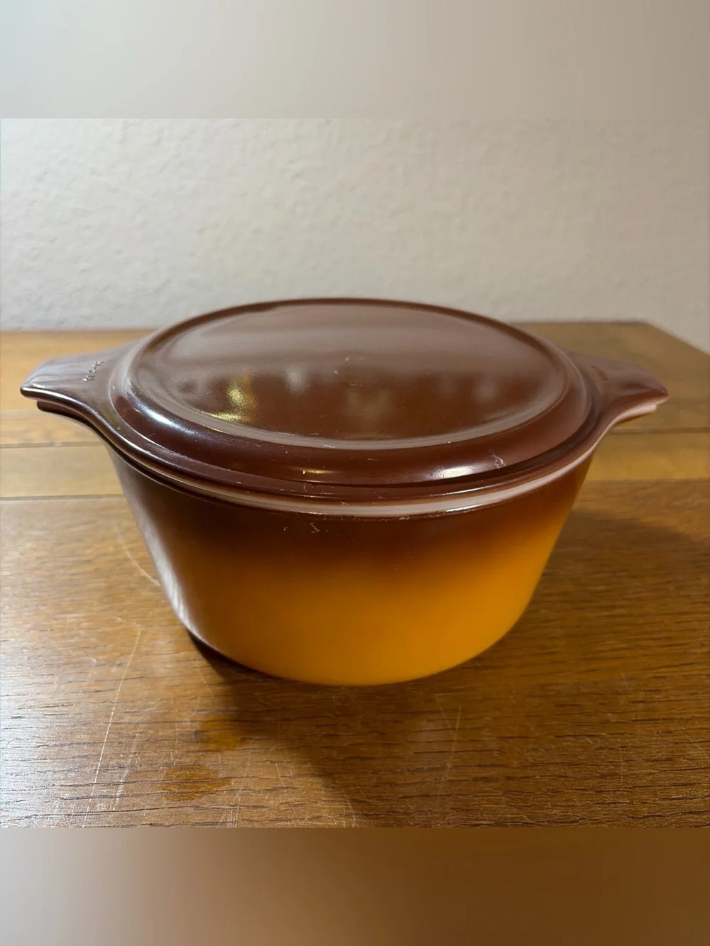 Vintage Pyrex Old Orchard Brown 1.5 Quart Casserole Dish With Lid 474
